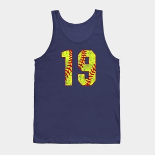 Fastpitch Softball Number 19 #19 Softball Shirt Jersey Uniform Favorite Player Biggest Fan Tank Top